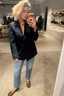Vince - Blazer - Crepe Double Breasted Blazer - Navy
