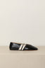 Le Monde Béryl - Ballerina's - Ballet Claudia Slippers Leather - Black & Ecru